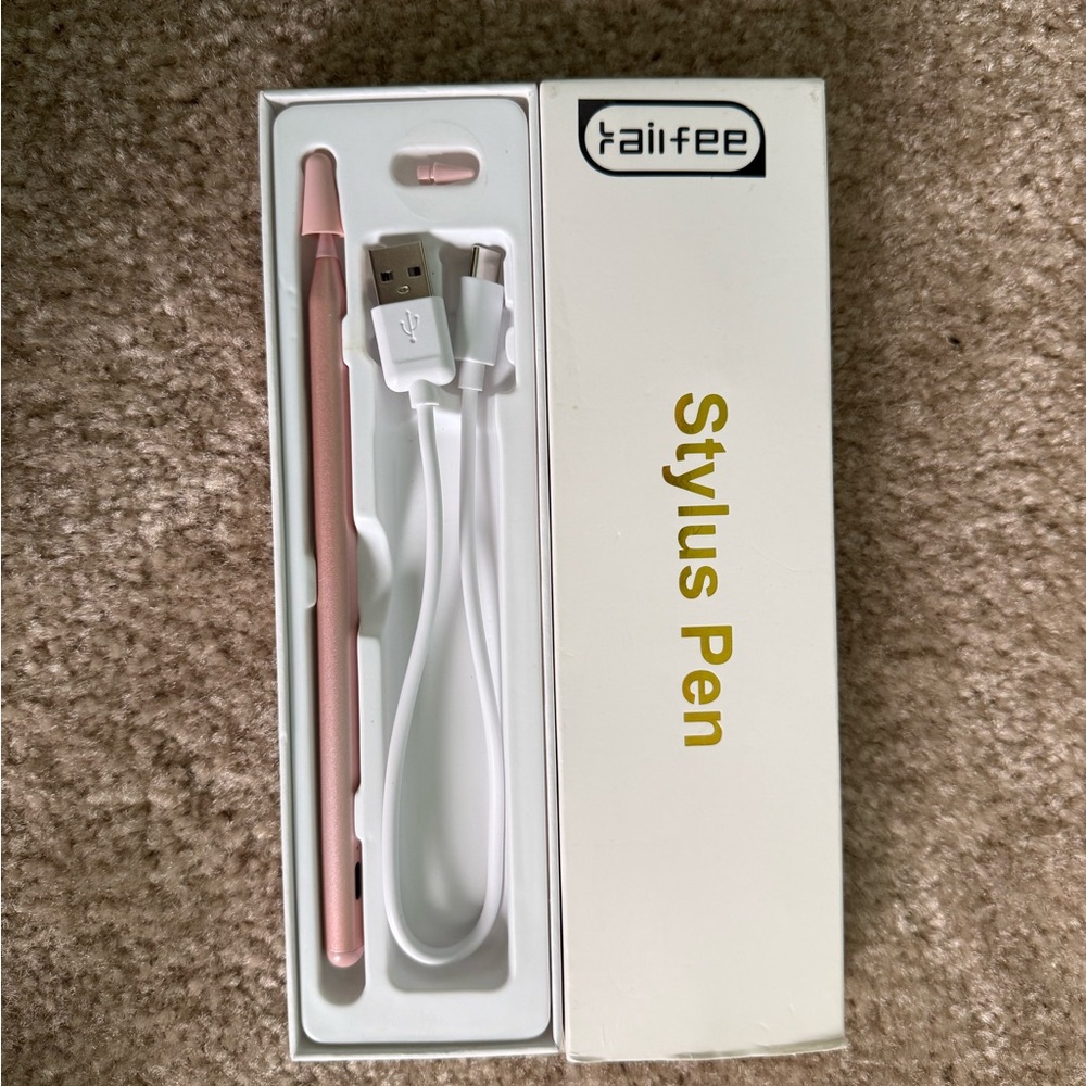 Pink Stylus Pen with USB Cable